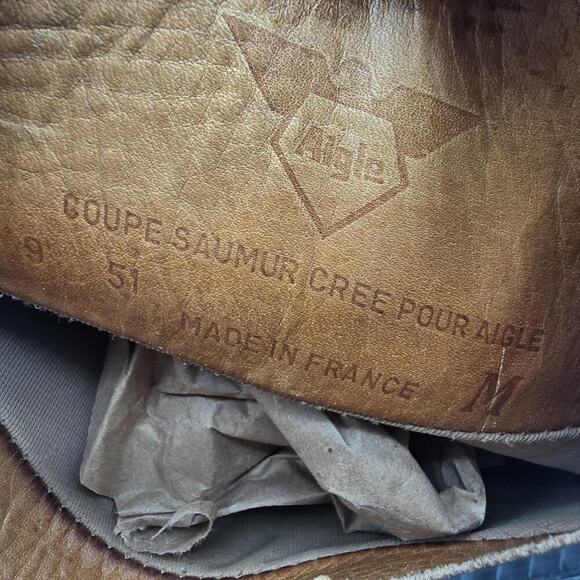 Aigle Black tall leather lined waterproof rain riding boots 41/9 - Picture 12 of 14